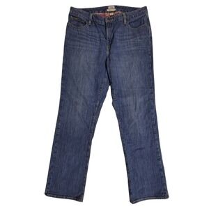 LL Bean Favorite Fit Flannel Lined Straight Leg Jeans Blue‎ Denim 12 Regular